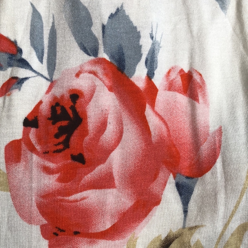 Soft Flowy Stretchy Cream Pink Floral Sleeveless Tank Dress Pockets Women XS NWT - Picture 10 of 14